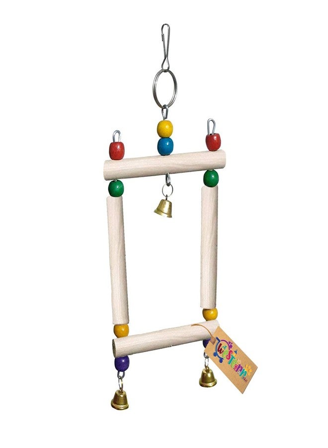 ويستيرن إرا لعبة تأرجح معلقة من الخشب الطبيعي الملون والخرز، مستوحاة من العصر الغربي، مناسبة للطيور - Image 4